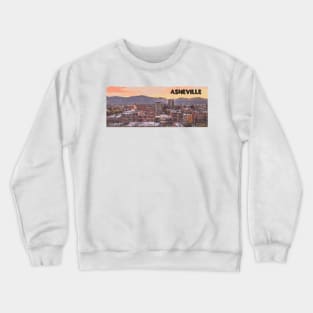 Downtown asheville, North carolina, art, illustration with text Crewneck Sweatshirt